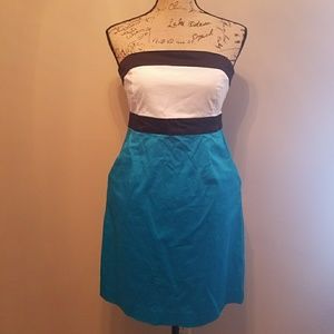 Color Block Strapless Dress
